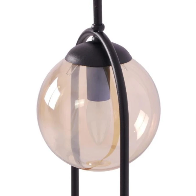 Lampa wisząca na E14 z dwoma szklanym bursztynowymi kloszami K‑5121 Kaja Lighting - obrazek 2