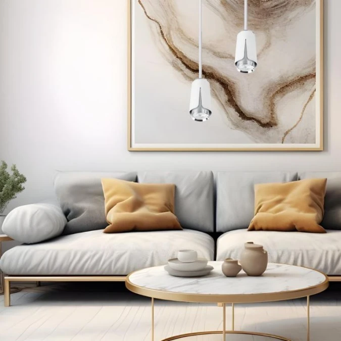 Lampa wisząca FLOWER WHITE CHROME 1xGU10 ML0275 Milagro - obrazek 3