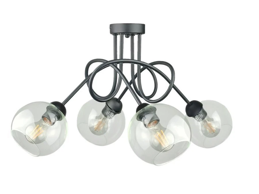 Lampa sufitowa nowoczesna 4xE27 EVIE BLACK - obrazek 1