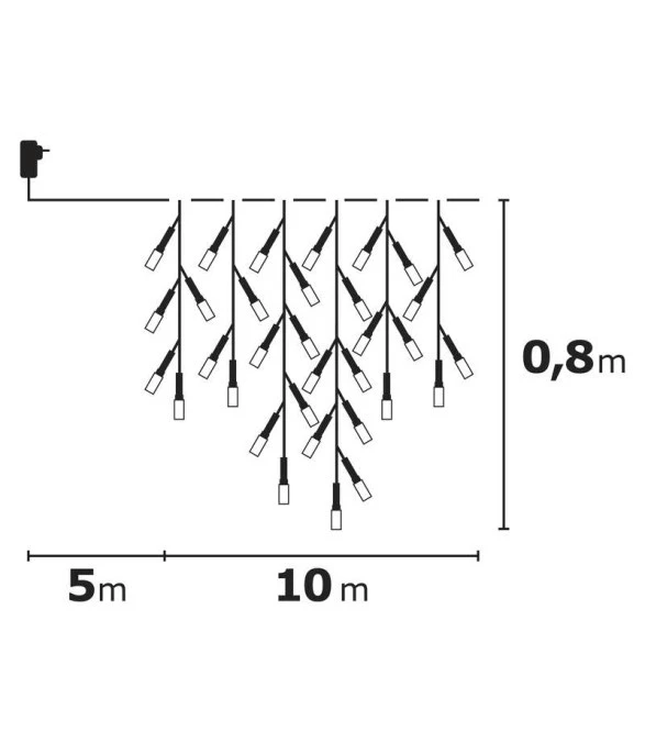Lampki choinkowe sople XMAS icicle różne tryby 9W 600LED 10m IP44 zimny biały D4CC03 - obrazek 3