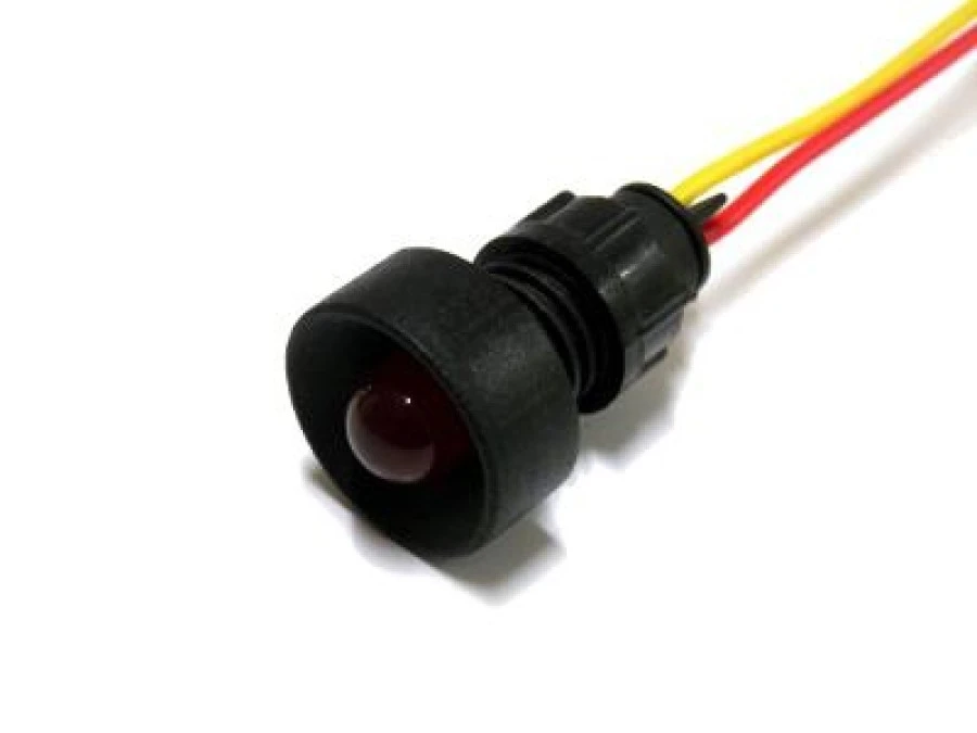 Lampka LED czerwona 12‑24V AC/DC (klosz 10mm)