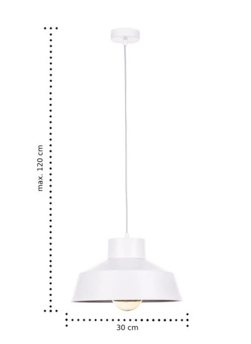 Lampa wisząca nowoczesna 1xE27 MOON WHITE - obrazek 3