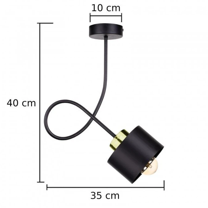 Lampa sufitowa nowoczesna 1xE27 SIMPLY BLACK/GOLD - obrazek 2