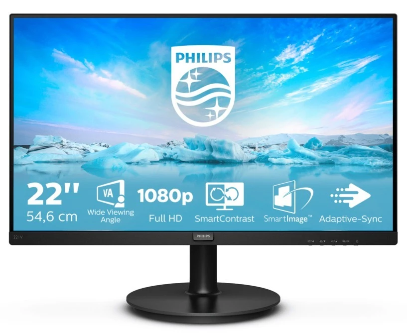 Monitor Philips 221V8A/00 (21,5 VA FullHD 1920x1080 HDMI, VGA kolor czarny) - obrazek 1