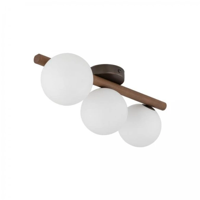 Lampa sufitowa ESTERA WOOD z listwą w kolorze orzech, szklane mleczne klosze 10269 TK Lighting - obrazek 2