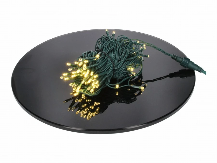 Lampki choinkowe 100led białe ciepłe 10m b przewód zielony - obrazek 1