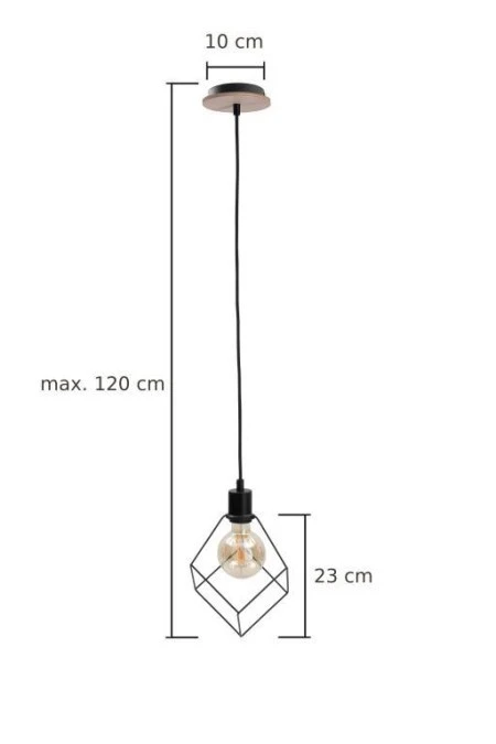 Lampa wisząca loftowa 1xE27 RUBEN WOOD - obrazek 2