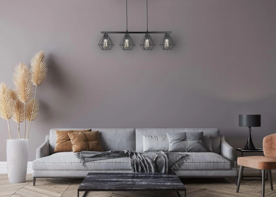 Lampa wisząca nowoczesna 4xE27 FEBRIS BLACK LONG - obrazek 2