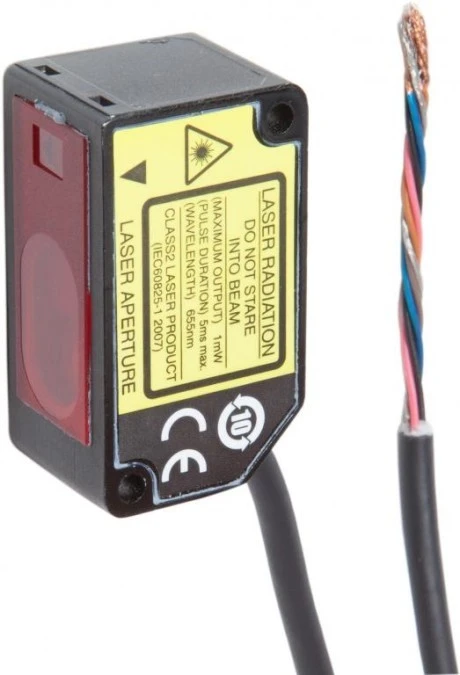 Laserowy Czujnik dyfuzyjno‑refleksyjny, 44x25x20mm, Sn:35‑65mm, 12‑24VDC, 1x PNP NC/NO, 0V 5V / 4mA 20mA, Kabel 2m, I PT440301 - obrazek 1