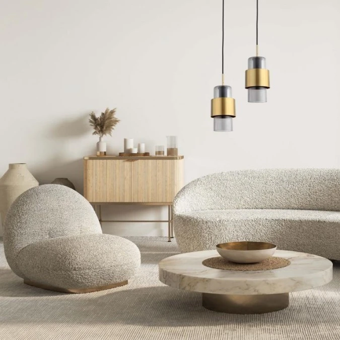 Lampa wisząca Miele dymna długa LP‑866/1P L SM/GD Light Prestige - obrazek 3