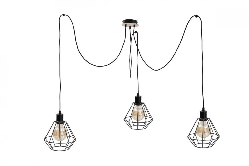 Lampa wisząca loftowa 3 xE27 ATWOOD - obrazek 1