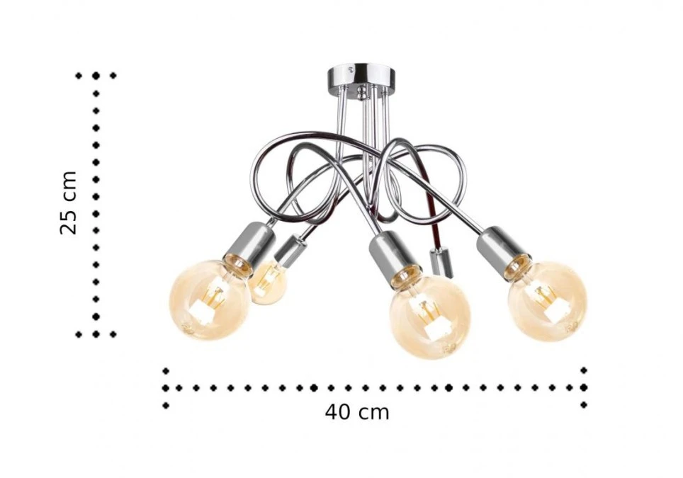 Lampa sufitowa nowoczesna 5xE27 RUMBA SILVER - obrazek 2