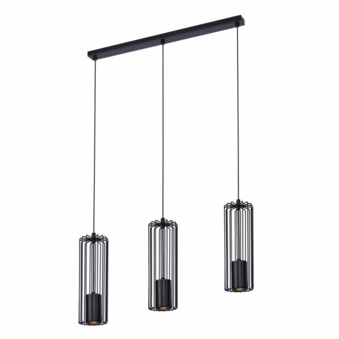 Lampa wisząca FALCON, czarne zwisy na listwie, druciane klosze na GU10 K‑4931 Kaja Lighting - obrazek 2