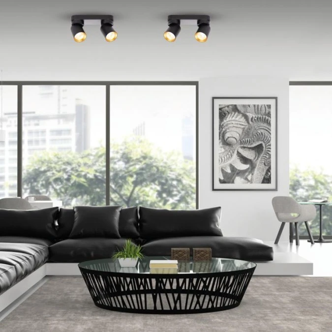 Lampa sufitowa Andy 2xGU10 Czarny + Złoty ML9935 Milagro - obrazek 3