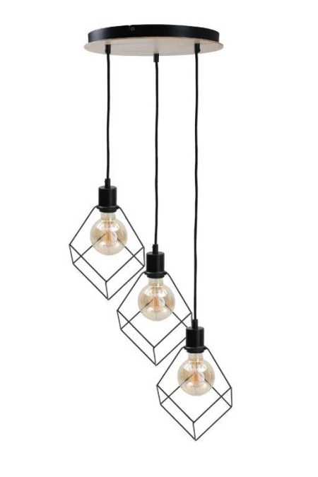 Lampa wisząca loftowa 3xE27 RUBEN WOOD - obrazek 1