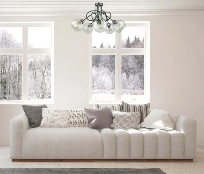 Lampa sufitowa nowoczesna 5xE27 EVIE BLACK/SILVER - obrazek 2