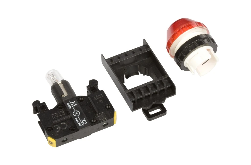 Lampka sygnalizacyjna 22mm czerwona 230V AC żarówka ST22‑LC‑230‑BA9S. - obrazek 1
