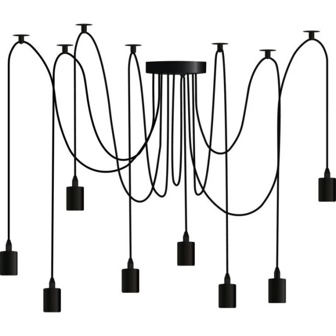 Lampa wisząca sufitowa ARANE PAJĄK 8 ramion do LED 8x E27 LUMILED - obrazek 3