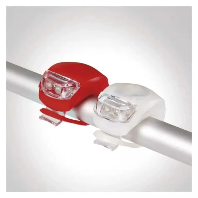Lampa rowerowa, komplet przód + tył 10 lm 2× CR2032 P3921 - obrazek 3
