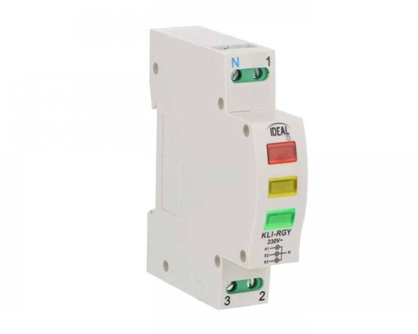 Lampka modułowa 3‑fazowa czerwona/żółta/zielona LED 3x230V+N AC KLI‑RGY 32893 - obrazek 3