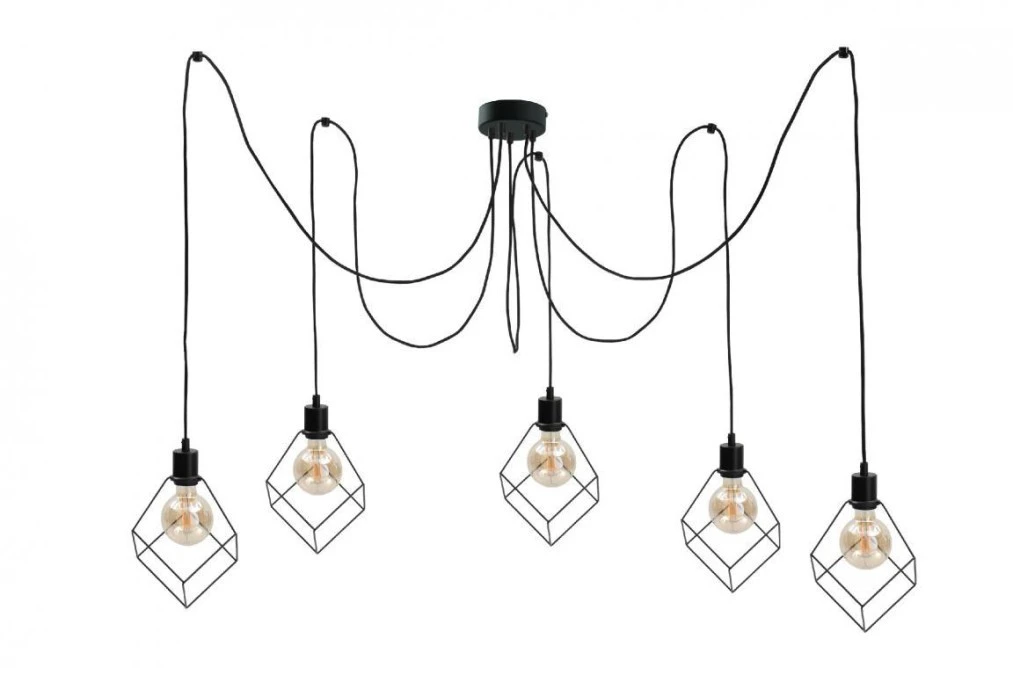 Lampa wisząca loftowa 5xE27 RUBEN BLACK - obrazek 1