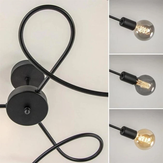 Lampa sufitowa nowoczesna 3xE27 FIORE BLACK - obrazek 3