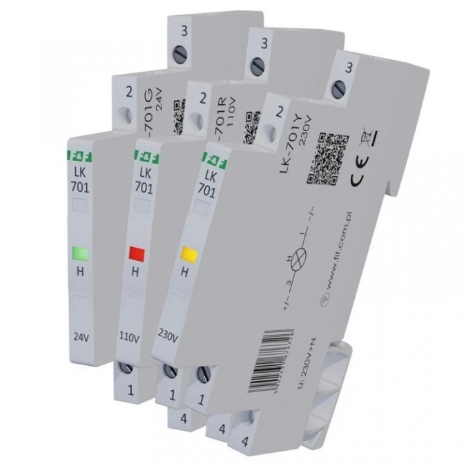 Lampka modułowa 1‑fazowa żółta LED Slim 1/2 modułu 230V LK‑701Y - obrazek 2