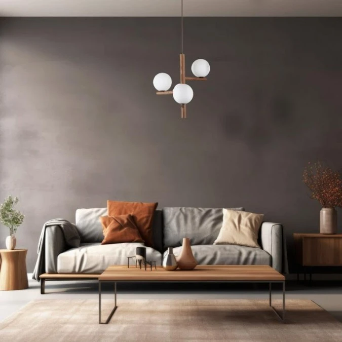 Lampa sufitowa do salonu ESTERA WOOD ORZECH, szklane klosze na G9 10271 TK Lighting - obrazek 2