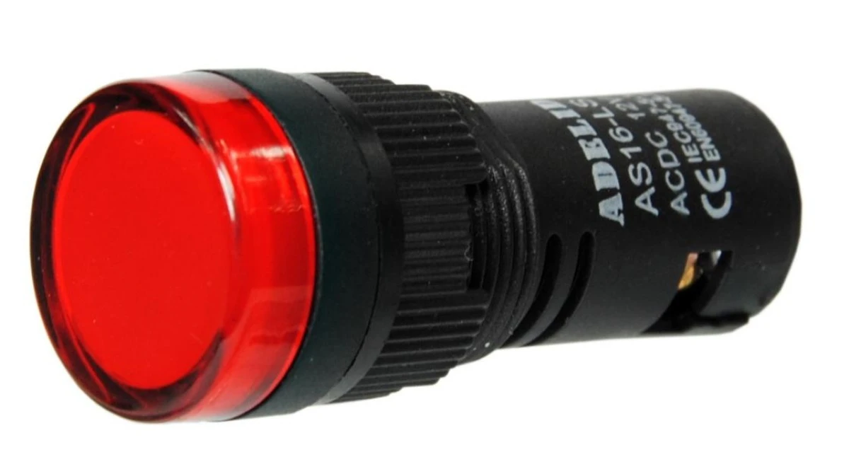 LAMPKA KONTROLKA STEROWNICZA LED 24V 16MM CZERWONA AS16‑LSR‑24 - obrazek 2