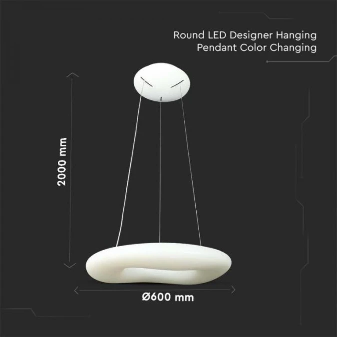 Lampa Wisząca LED 38W 3900lm Biała Ściemniana Okrągła 213959 - obrazek 3