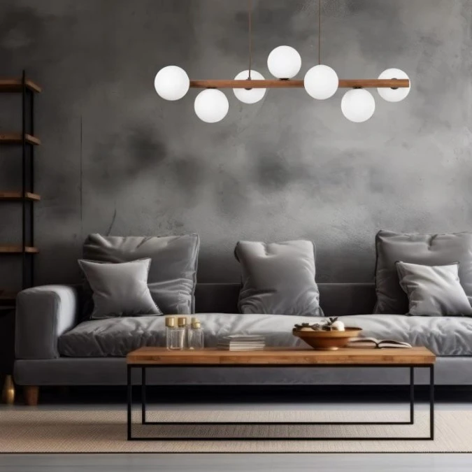 Lampa wisząca ESTERA WOOD ORZECH 7 kloszy idealna do jadalni, salonu 10272 TK Lighting - obrazek 2