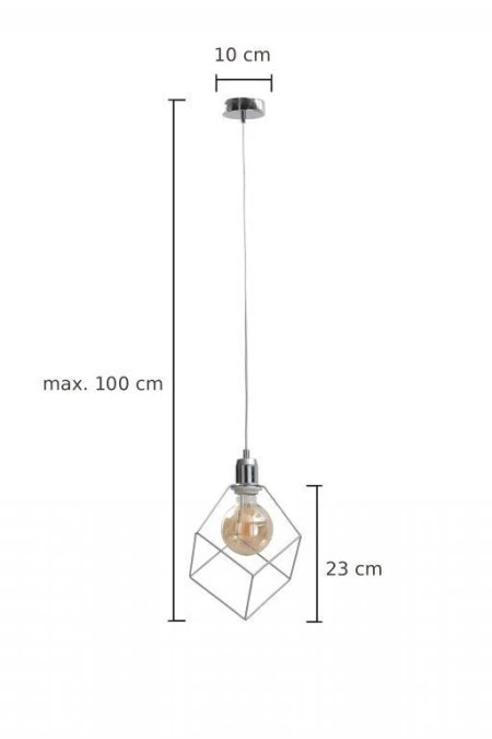 Lampa wisząca loftowa 1xE27 RUBEN SILVER - obrazek 2