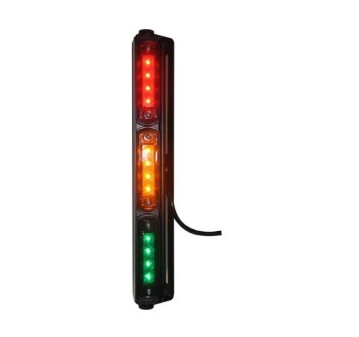 Lampa sygnalizacyjna semaforowa LED 3‑kolorowa 12/24 AC/DC 0,5/1W IP68 wodoszczelna, wodoodporna 34x355x74 mm 25089
