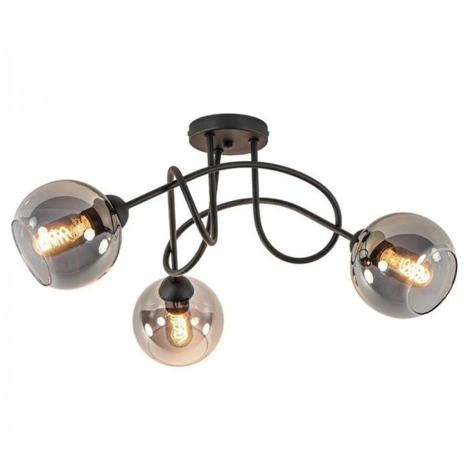 Lampa sufitowa czarna nowoczesna RING E27 max.60W - obrazek 1