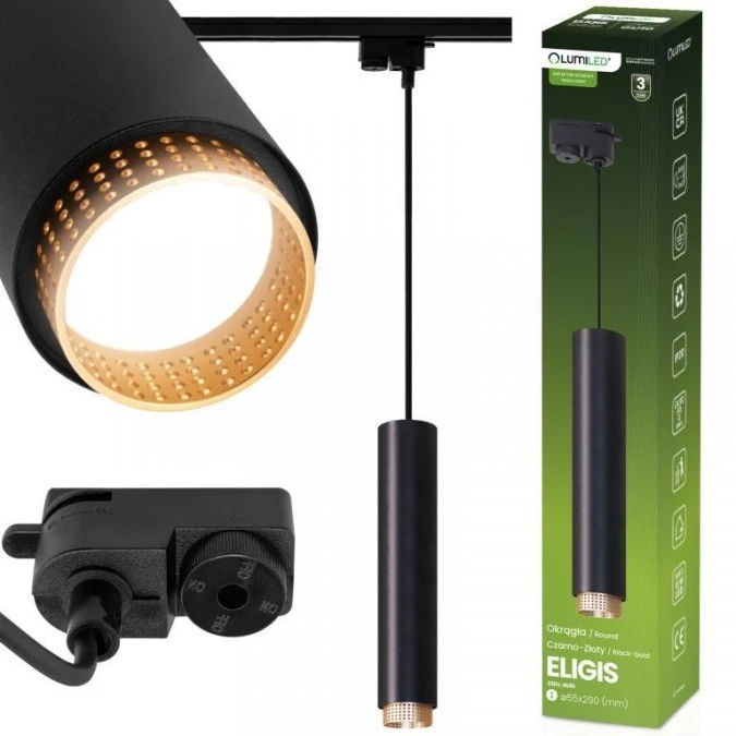 Lampa Wisząca Sufitowa Zwis 29cm Reflektor GU10 LED ELIGIS Czarny LUMILED - obrazek 2