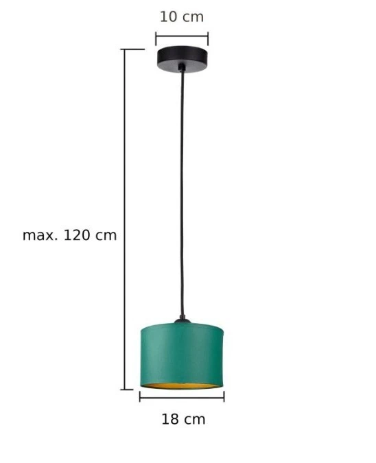 Lampa wisząca nowoczesna abażur 1xE27 FLOW GREEN - obrazek 3