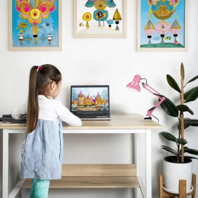 Lampka biurkowa różowa PIXI Pink E27 zestaw podstawa i klips EDO777366 EDO - obrazek 2