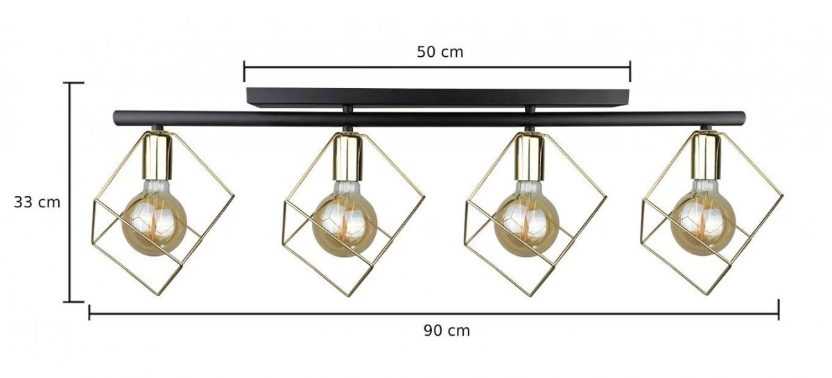Lampa sufitowa nowoczesna 4xE27 ARNICA BLACK/GOLD - obrazek 3