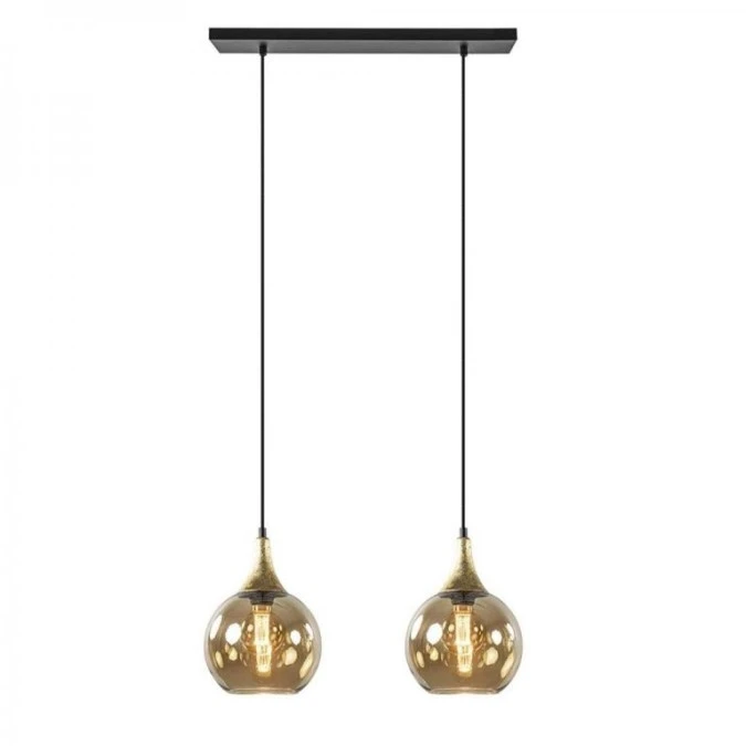 Lampa wisząca nowoczesna 2xE27 CALLISTO BLACK/GOLD - obrazek 1