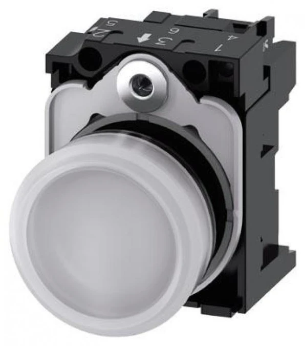 Lampka sygnalizacyjna kompletna 22mm biała LED 230V AC tworzywo przył śrubowe SIRIUS ACT 3SU1106‑6AA60‑1AA0 - obrazek 1