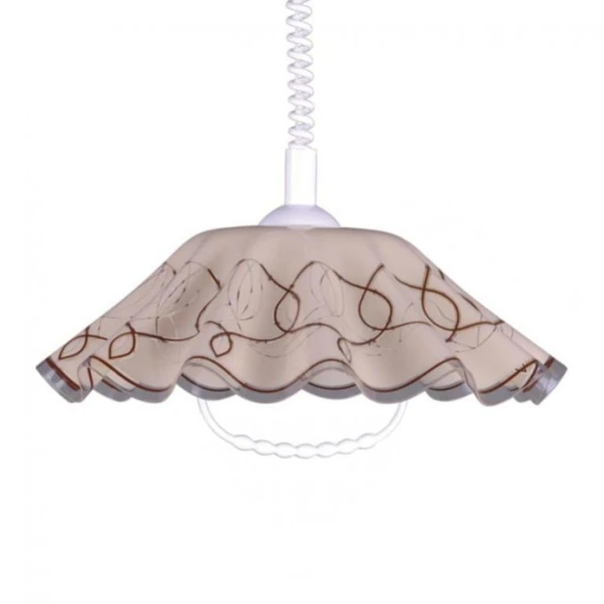Lampa sufitowa MARIONA z regulowaną sprężyną na E27, klosz beżowo‑bordowy K‑3277 Kaja Lighting - obrazek 1