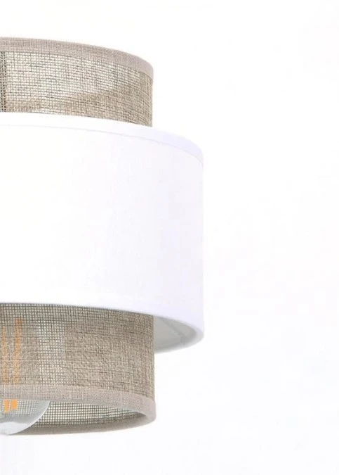 Lampa wisząca CEZAR w rustykalnym stylu, klosze w kolorze biało‑beżowym K‑5272 Kaja Lighting - obrazek 3