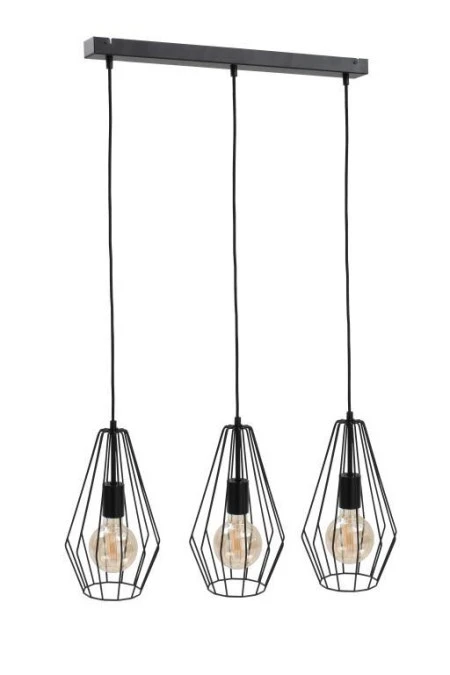 Lampa wisząca loftowa 3xE27 LEX BLACK - obrazek 1
