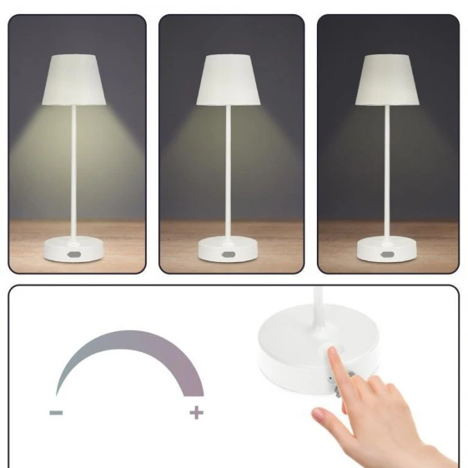Lampka stołowa NELI 2,7W LED biała, z akumulatorem 2200mAh, IP54, barwa ciepła 200lm, 33cm, EDO777642 EDO - obrazek 3