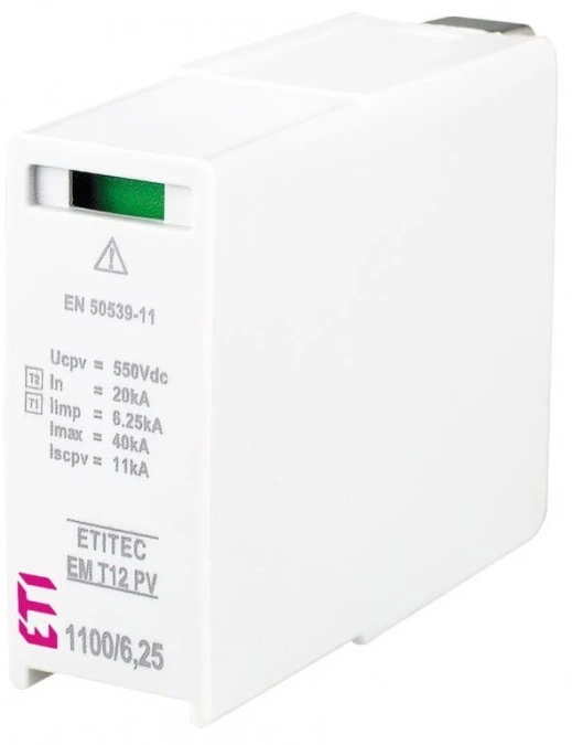 Moduł wymienny ogranicznika przepięć PV typ T1+T2 (B+C) MOD. EM T12 PV 550/6,25 002440584
