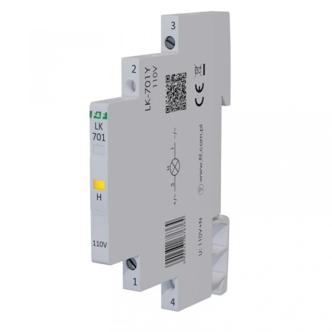 Lampka modułowa 1‑fazowa żółta 110V AC 1/2 modułu LK‑701Y‑110 - obrazek 2