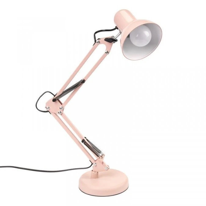 Lampka Biurkowa Kreślarska Stołowa E27 TOBI Pastelowy Różowy Lumiled + uchwyt na blat - obrazek 3
