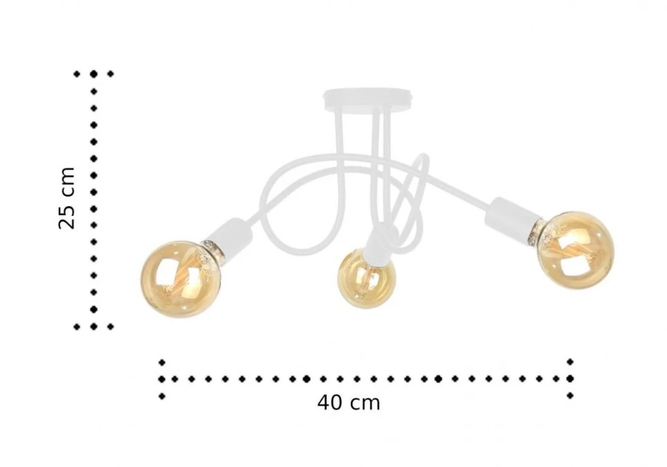 Lampa sufitowa nowoczesna 3xE27 RUMBA WHITE - obrazek 2