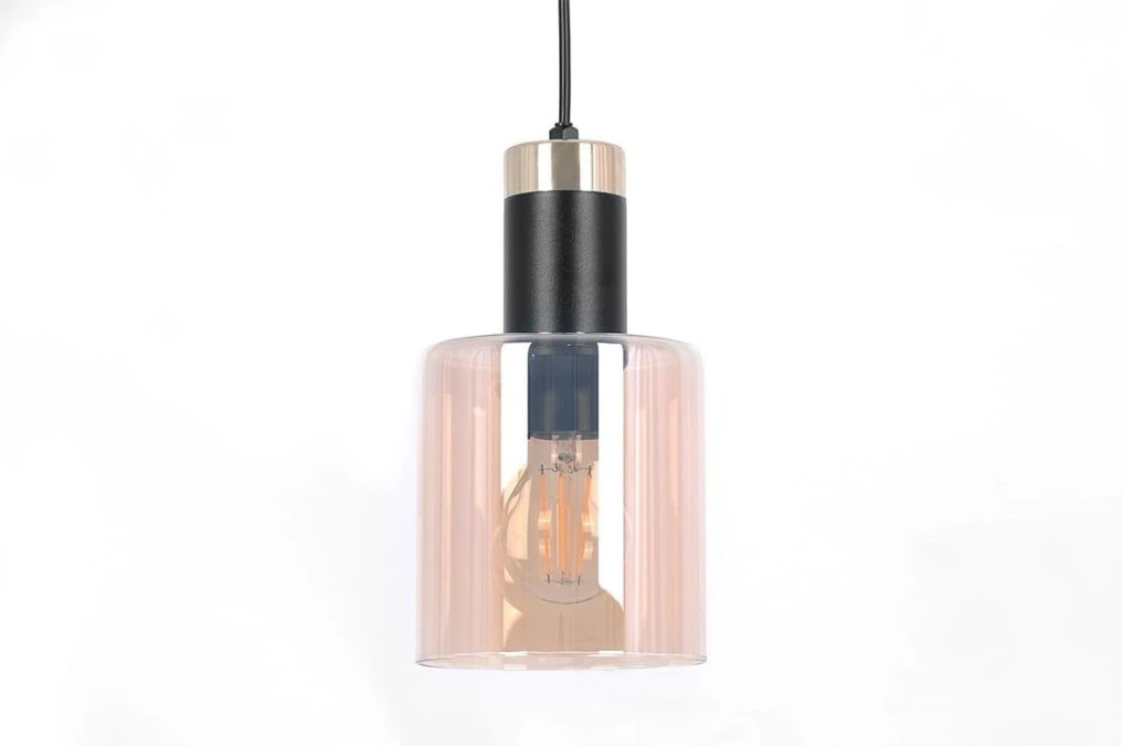 Lampa wisząca ALTO, szklane miodowe klosze z gwintem E27, czarno‑złota K‑5257 Kaja Lighting - obrazek 3