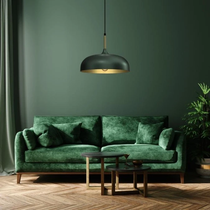 Lampa wisząca LINCOLN GREEN/GOLD 1xE27 35cm MLP8032 Milagro - obrazek 3